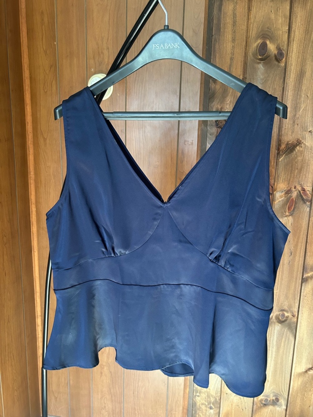 LOFT NWT Navy Sleeveless V-Neck Peplum Top